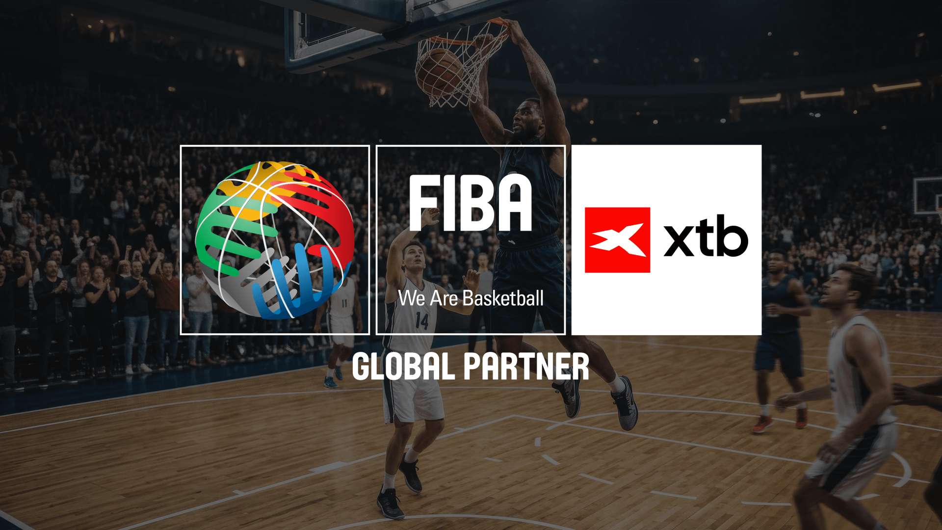 Imagem que representa a parceria entre a XTB e a FIBA