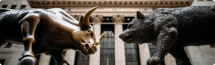 dos toros afuera de wallstreet russell 2000