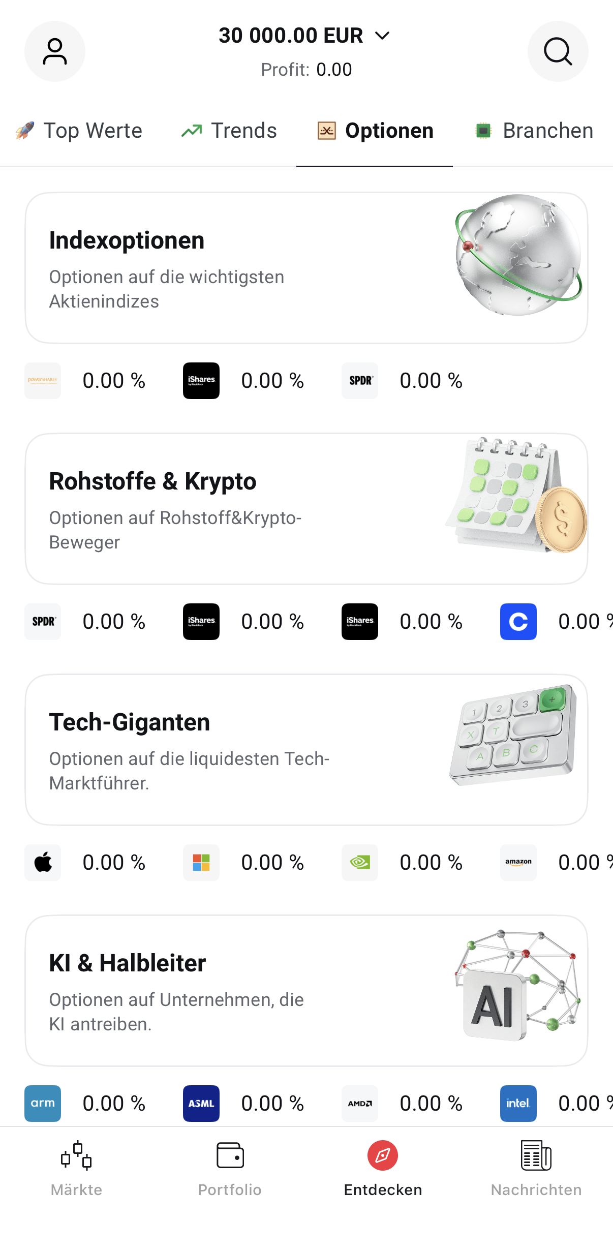 Optionen handeln: XTB App