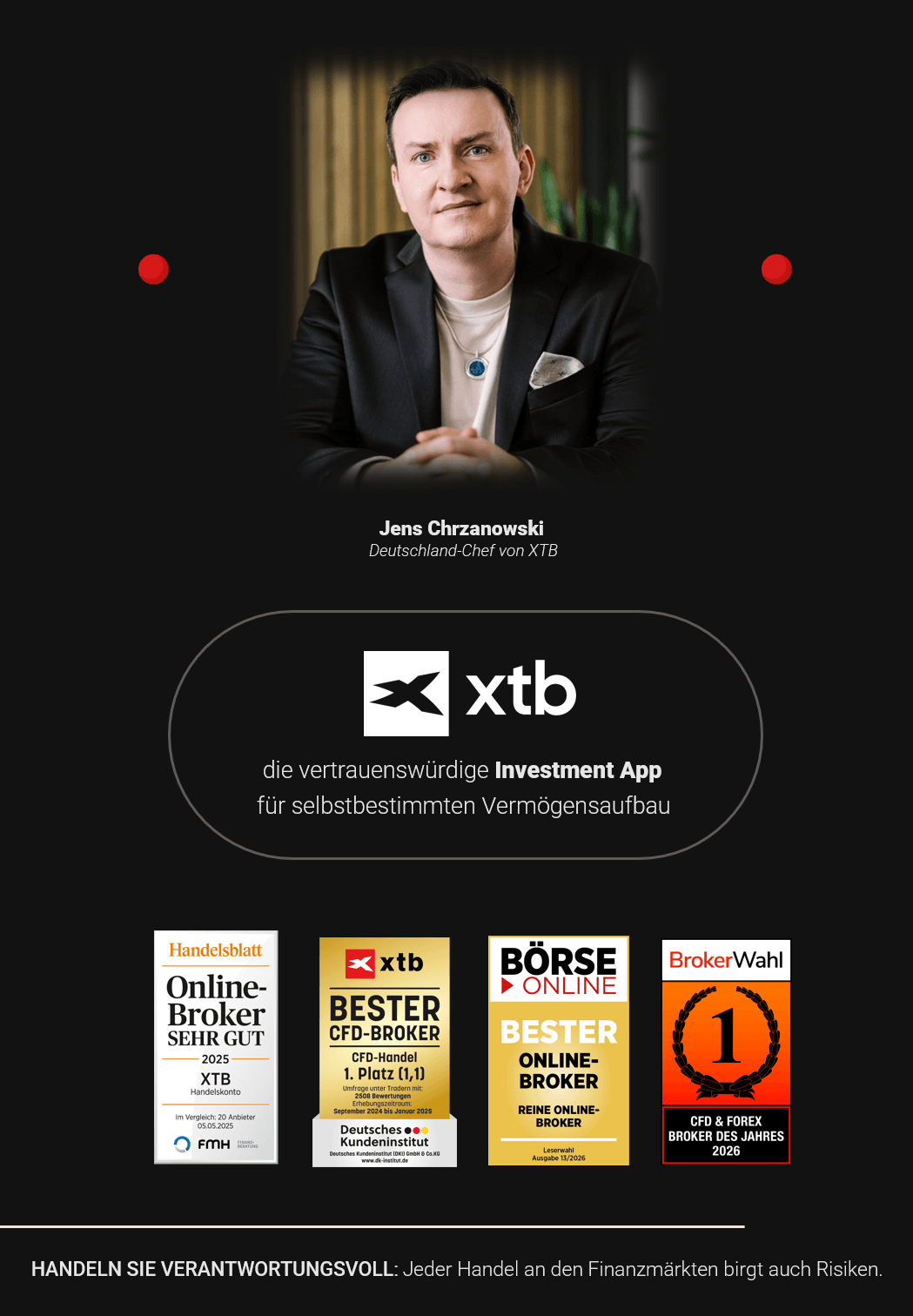 BESTER Broker in Deutschland - XTB laut den aktuellen Awards wie BÃRSE ONLINE 2026