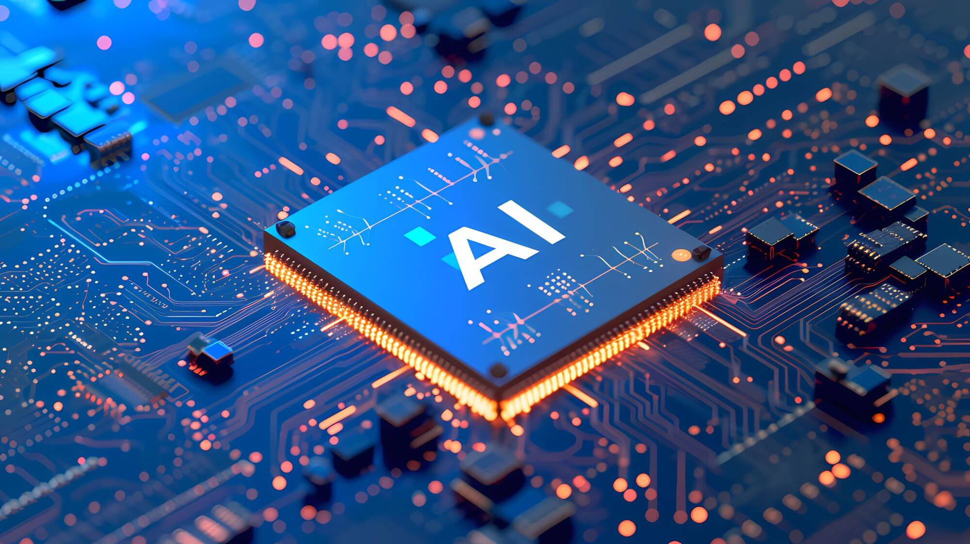 Imagen de un chip en el que se lee AI