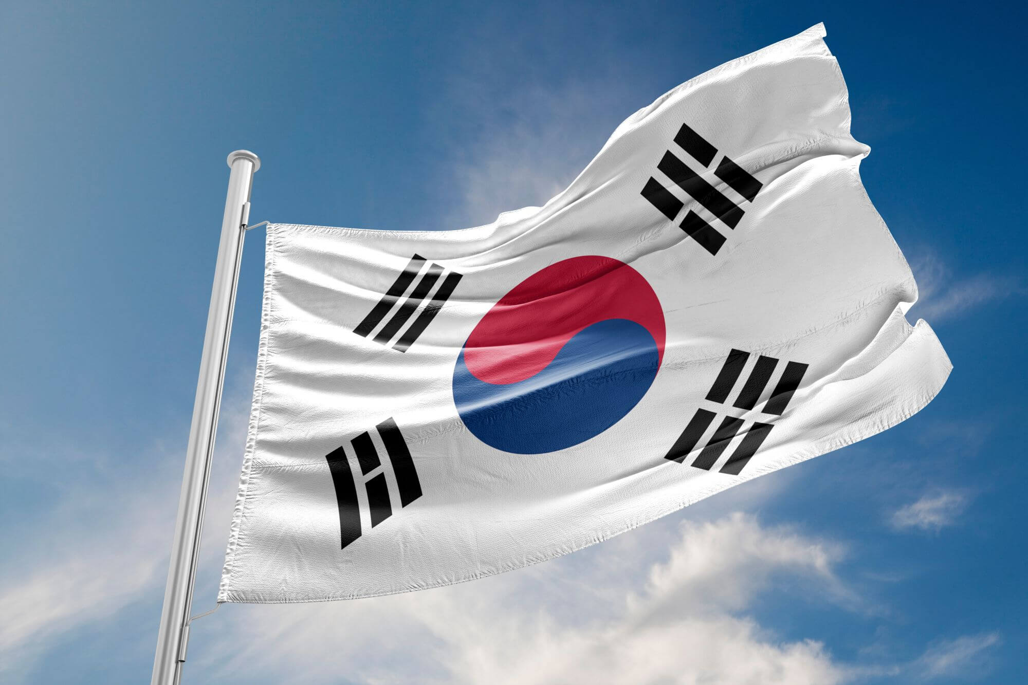 Imagen de la bandera de Corea del Sur