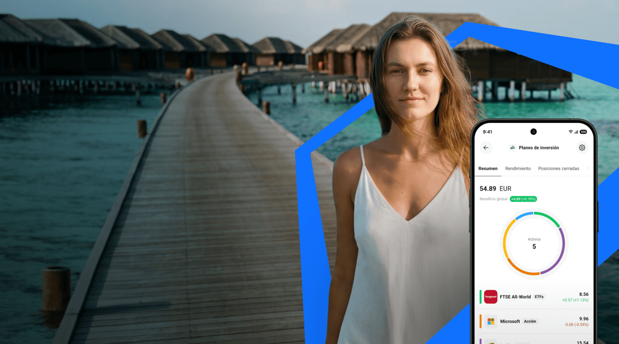 Imagen de una mujer en Bali en un artículo sobre los planes de inversión de XTB