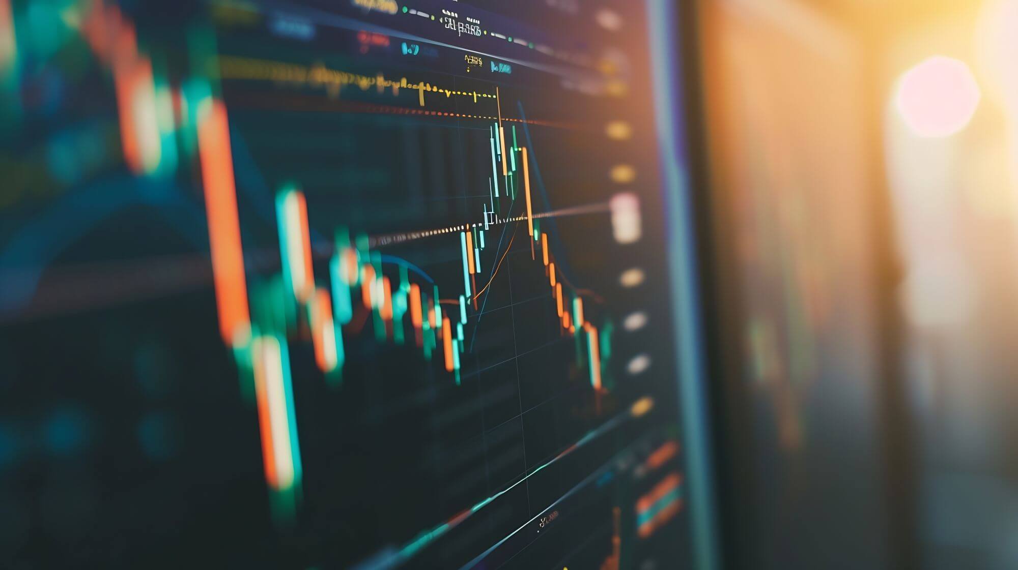 Imagen de un gráfico bursátil en un artículo sobre qué es el indicador estocástico