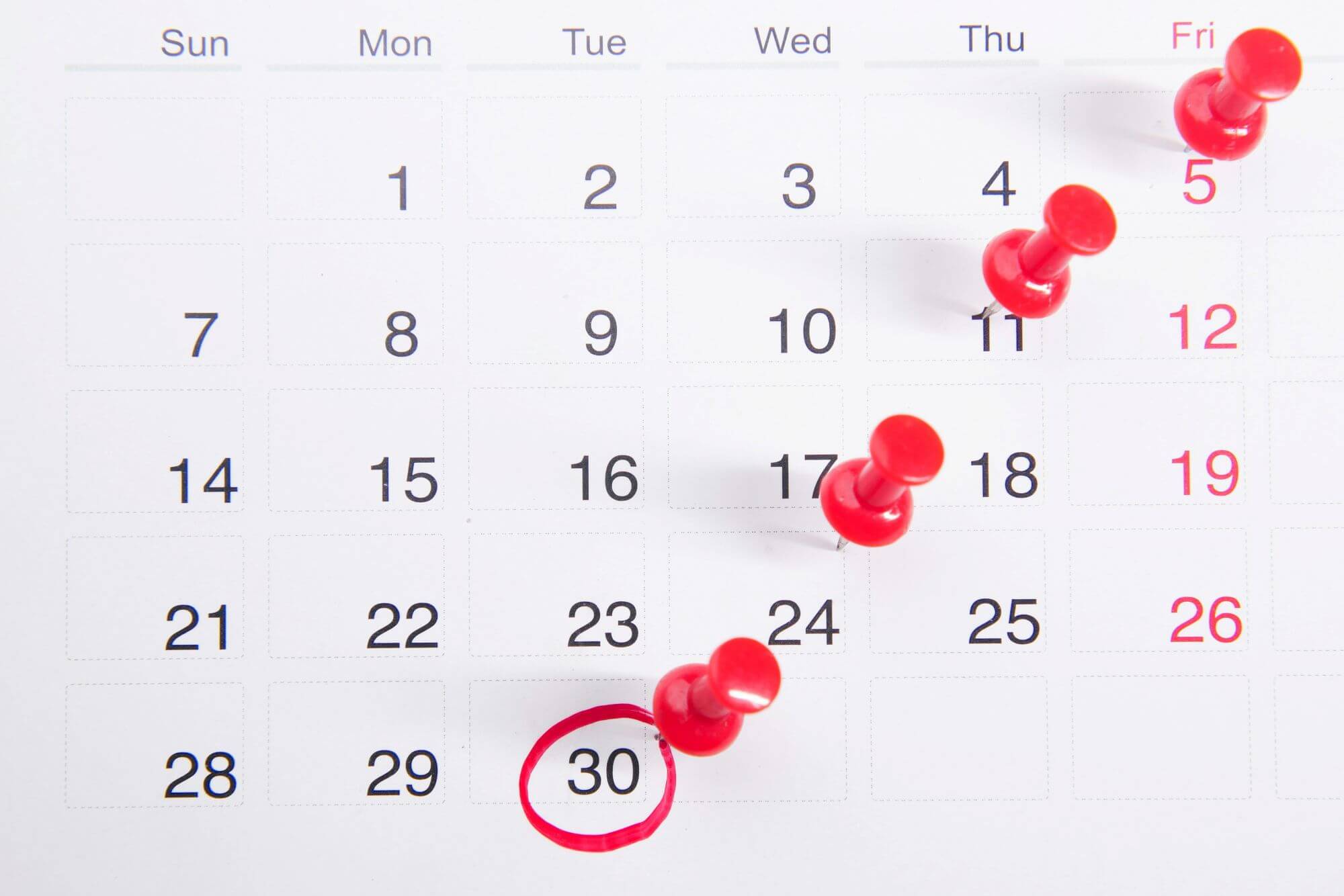Imagen de un calendario en un artículo sobre el calendario económico de la jornada