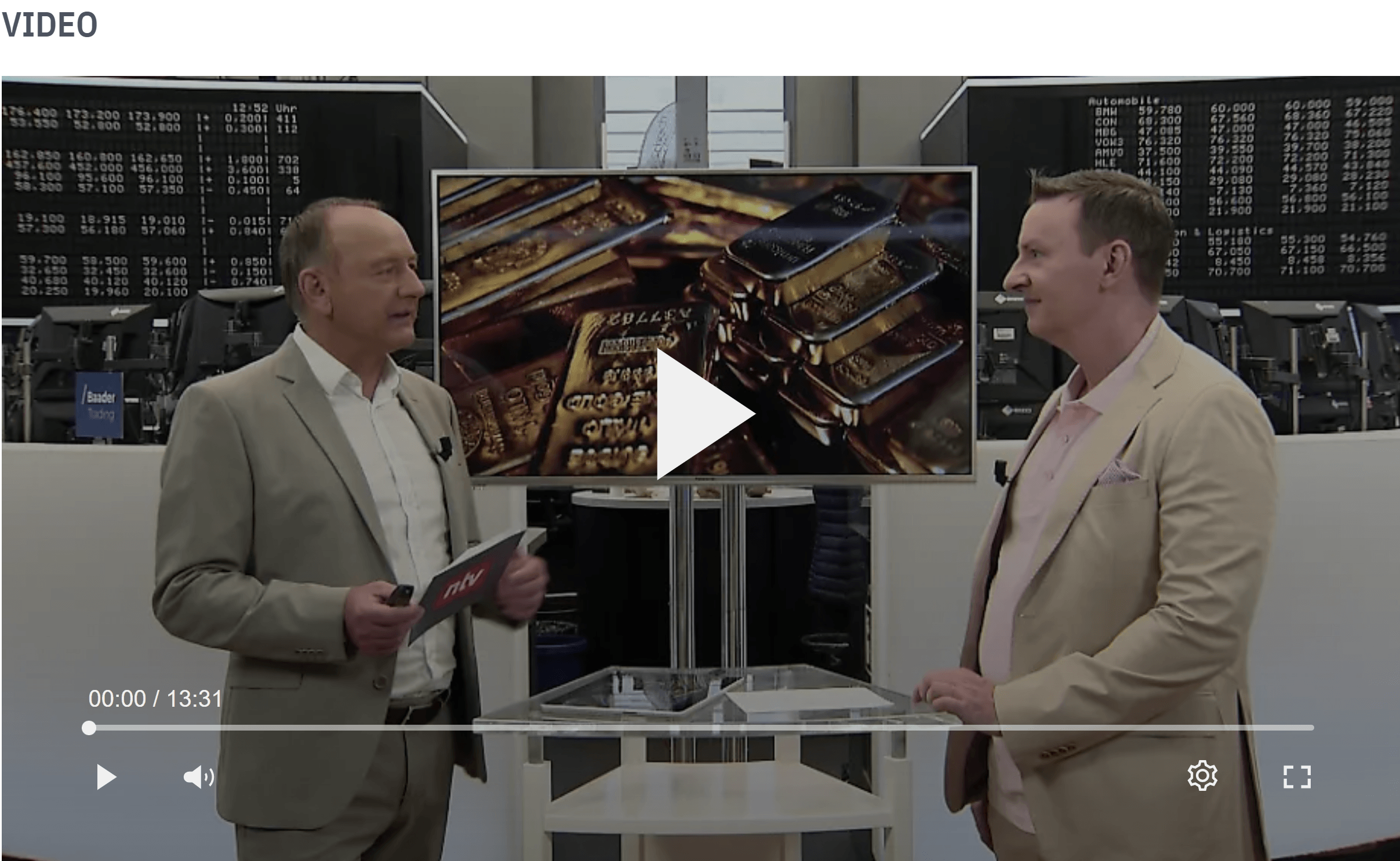 Jens Chrzanowski im TV-Interview mit ntv zum aktuellen Gold Trend