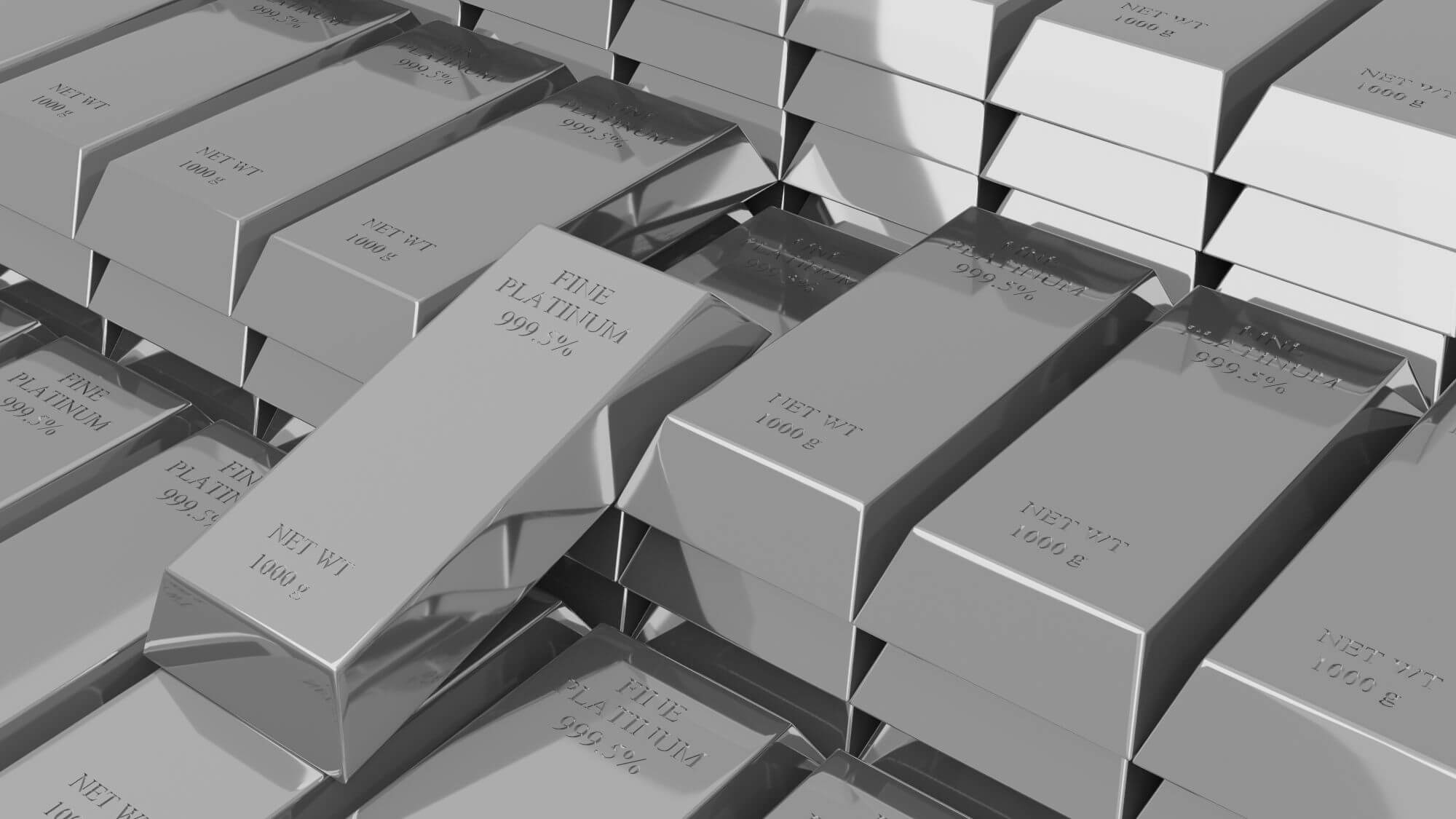 Imagen de lingotes de platino en un artículo sobre cómo invertir en platino
