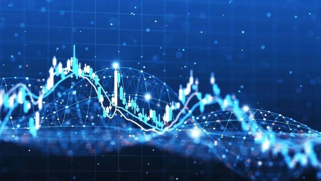 Imagem azul a simular computação quântica