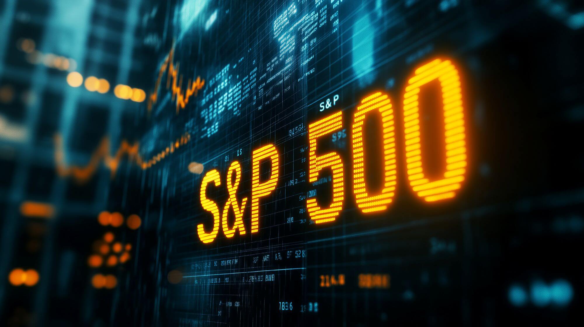 Imagen de un gráfico en el que se lee S&P 500