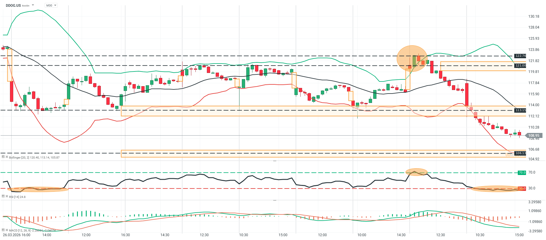 grafico de datadog en 30 minutos
