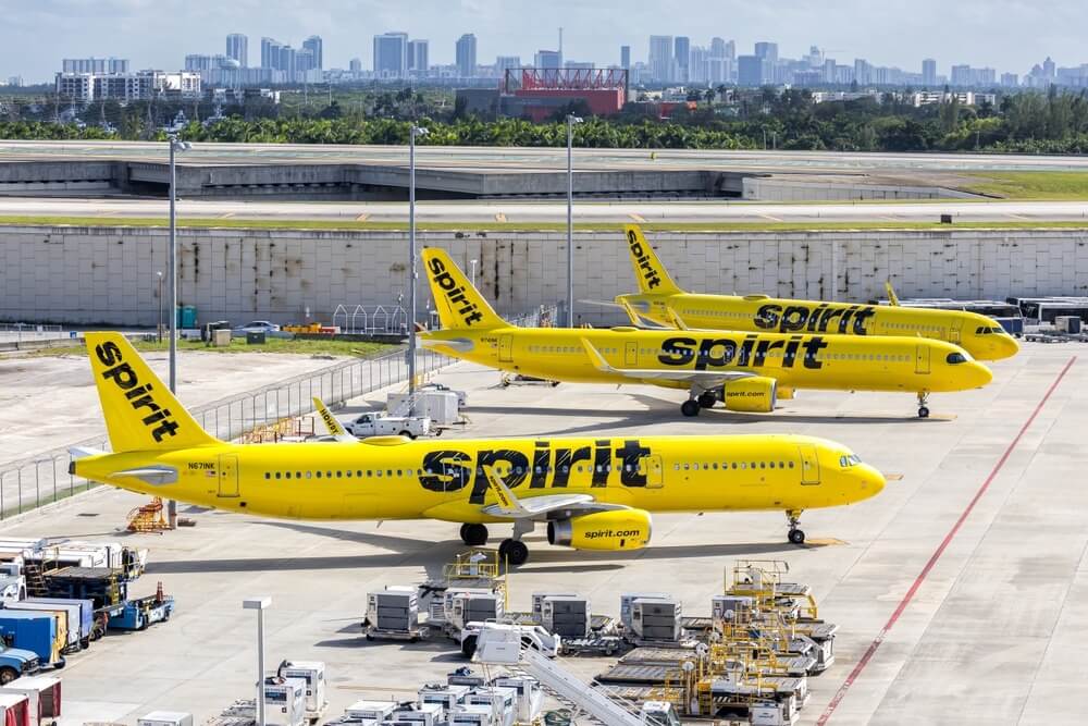 aviones de la flota spirit airlines