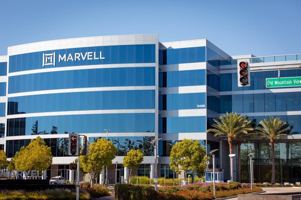 Edificio de oficinas de la sede de la compaÃ±Ã­a Marvell TecnologÃ­a