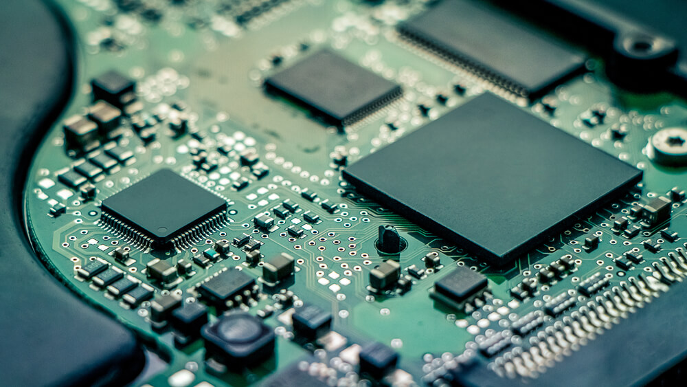 Tarjeta de ordenador de alta tecnologia con chip