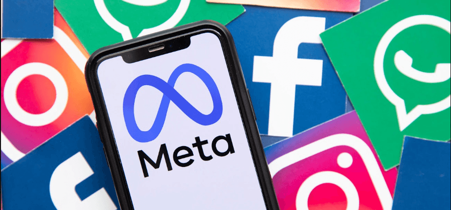 Imagen de un móvil con el logo de Meta