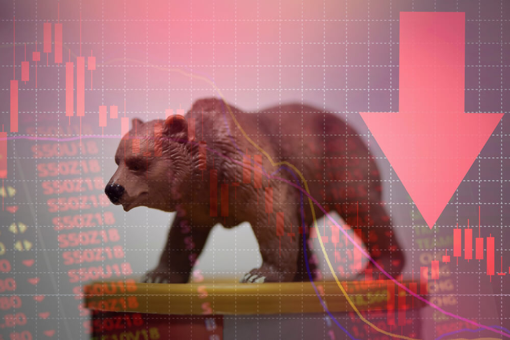 el mercado bajista representado por un oso