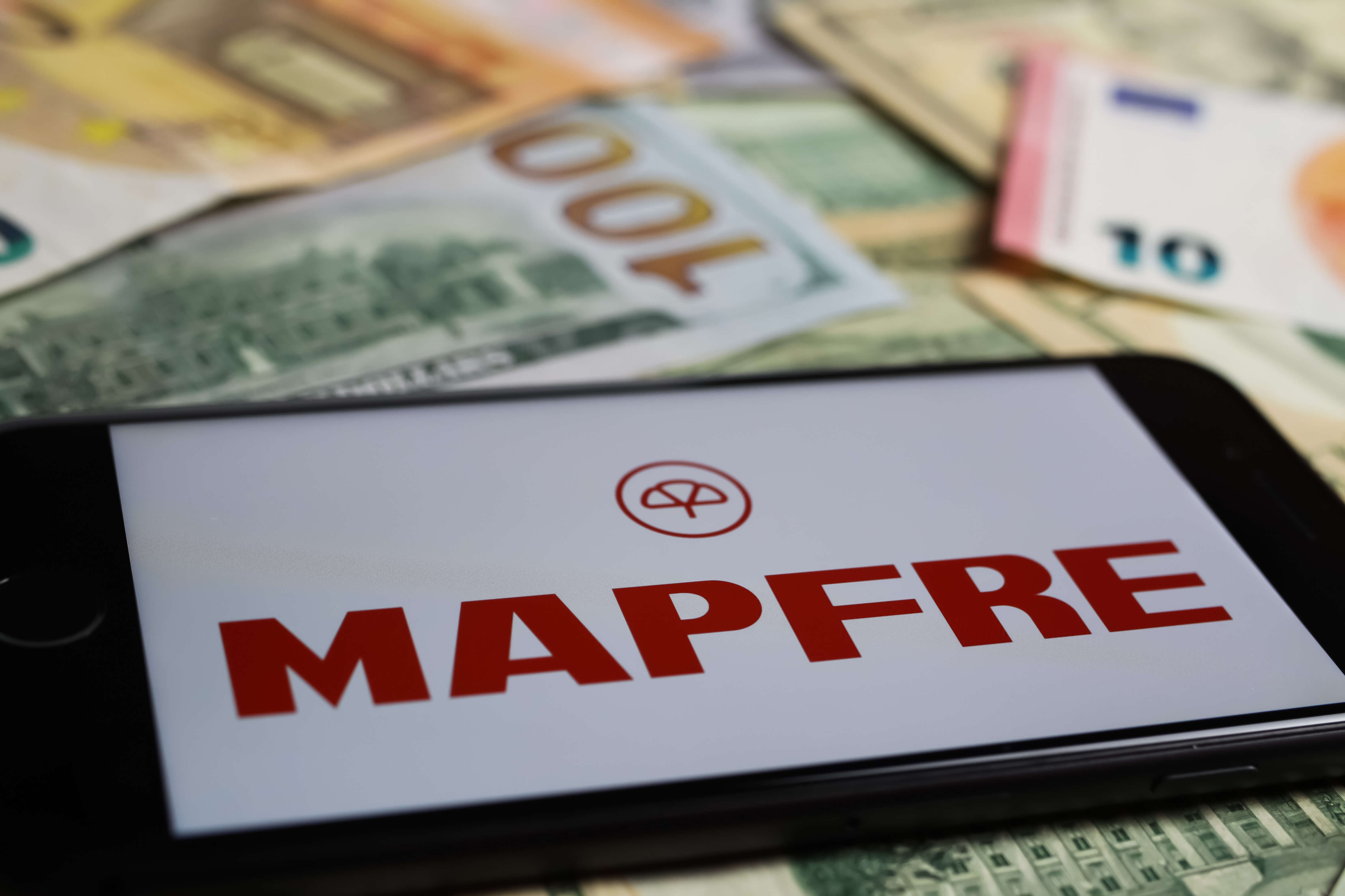 Imagen de una pantalla en la que se ve el logo de Mapfre